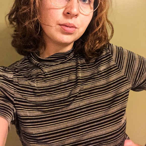 Slinky Brown Mockneck Tee - Picture 1 of 3